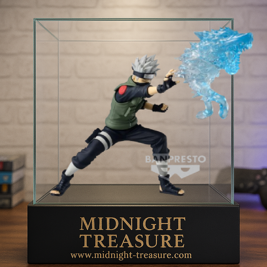 Figurine Naruto Shippuden â Kakashi Hatake â Effectreme â 13 cm â Banpresto. Kakashi en pleine attaque avec un effet chakra translucide en forme de chien. Une figurine dynamique et puissante pour les fans de Naruto.