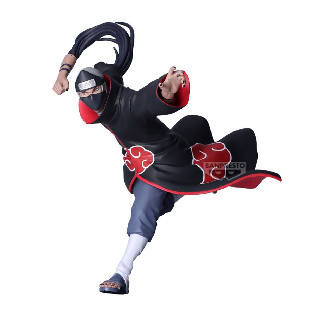 Figurine Naruto Shippuden – Kakuzu – Vibration Stars – 15 cm – Banpresto. Kakuzu en pleine attaque, manteau Akatsuki en mouvement. Une figurine dynamique parfaite pour les fans de Naruto.