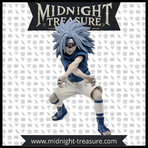 "Figurine Naruto Shippuden – Sasuke Uchiha – Marque du Maudit – 13 cm – PVC/ABS. Sasuke en posture dynamique avec la marque maudite activée, idéal pour compléter votre collection Naruto."

