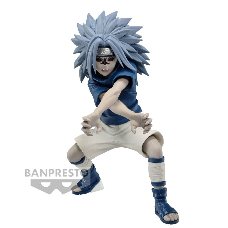 "Figurine Naruto Shippuden – Sasuke Uchiha – Marque du Maudit – 13 cm – PVC/ABS. Sasuke en posture dynamique avec la marque maudite activée, idéal pour compléter votre collection Naruto."

