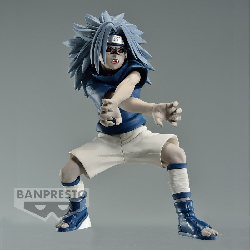 "Figurine Naruto Shippuden – Sasuke Uchiha – Marque du Maudit – 13 cm – PVC/ABS. Sasuke en posture dynamique avec la marque maudite activée, idéal pour compléter votre collection Naruto."

