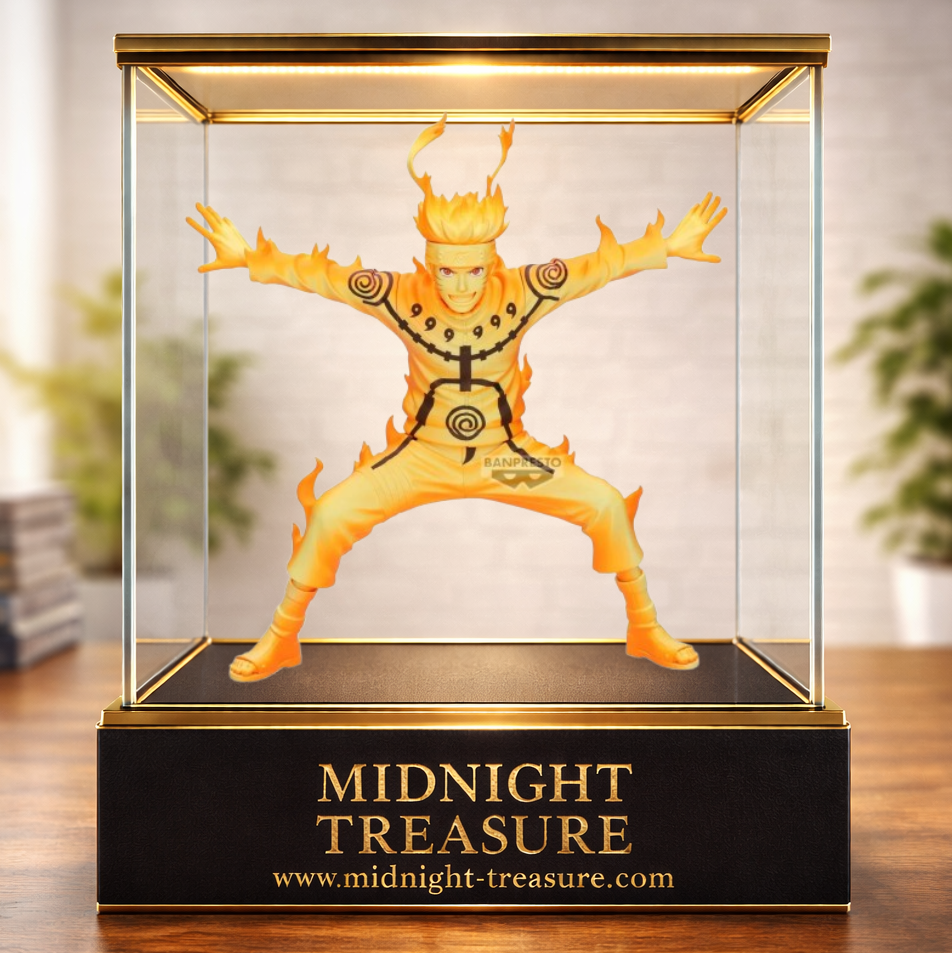 Figurine Naruto Shippuden – Naruto Uzumaki – Grandista – 21 cm – Banpresto Bandai Spirits. Naruto apparaît en Mode Chakra de Kyûbi avec les bras écartés, entouré de flammes de chakra, dans une imposante figurine Grandista fidèle à l'anime.