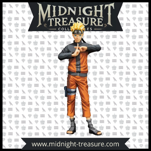 Figurine PVC Naruto Uzumaki – Grandista Nero (15 cm) de Naruto Shippuden. Pose iconique de mudra ninja avec sa tenue orange et noire. Produit officiel Banpresto.