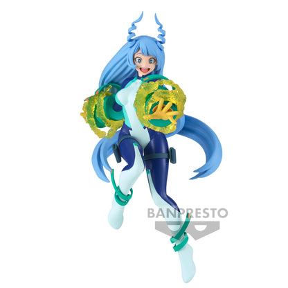 Figurine My Hero Academia – Nejire Hado – The Amazing Heroes – 17 cm – Banpresto. Nejire Hado en pleine activation de son Alter "Vagues de Choc", libérant des ondes d’énergie en spirale. Une figurine détaillée parfaite pour les fans de My Hero Academia