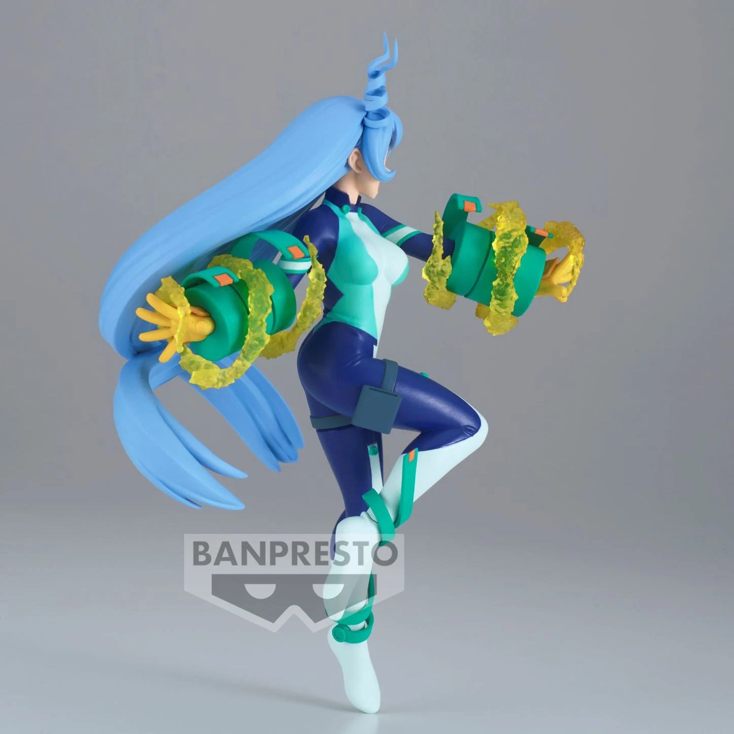 Figurine My Hero Academia – Nejire Hado – The Amazing Heroes – 17 cm – Banpresto. Nejire Hado en pleine activation de son Alter "Vagues de Choc", libérant des ondes d’énergie en spirale. Une figurine détaillée parfaite pour les fans de My Hero Academia