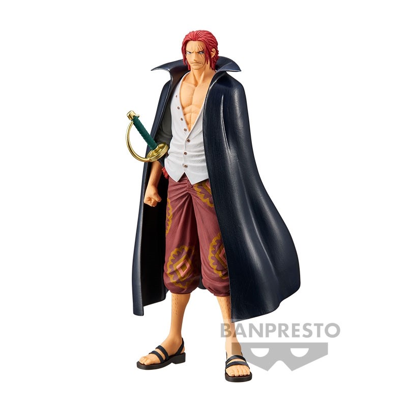 Figurine One Piece Film RED - Shanks, en PVC/ABS de 17 cm, avec son sabre Gryphon et son manteau noir.