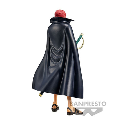 Figurine One Piece Film RED - Shanks, en PVC/ABS de 17 cm, avec son sabre Gryphon et son manteau noir.