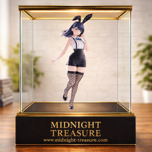 Figurine Rikka Takarada BiCute Bunnies Easter Bunny Ver. FuRyu 28 cm issue de Gridman Universe, représentant Rikka en élégante tenue de lapine noire avec oreilles de bunny, collants résille et finitions détaillées.