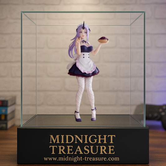Figurine TenSura – Shion Maid Version – 18 cm – Banpresto. Shion en tenue de soubrette avec une tarte à la main et une expression douce. Une pièce originale et élégante pour les fans de That Time I Got Reincarnated as a Slime.