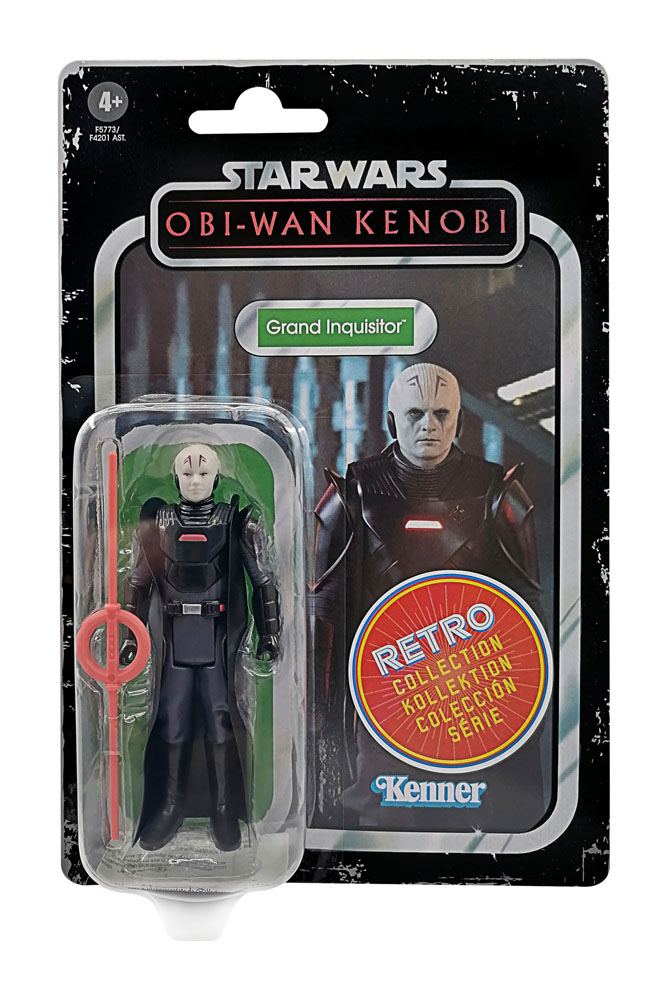 Figurine Star Wars – Grand Inquisiteur – Obi-Wan Kenobi – Retro Collection – 10 cm – Hasbro. Représentation fidèle du chasseur Jedi avec son sabre laser rouge rotatif. Une figurine rétro incontournable pour les fans du Côté Obscur.
