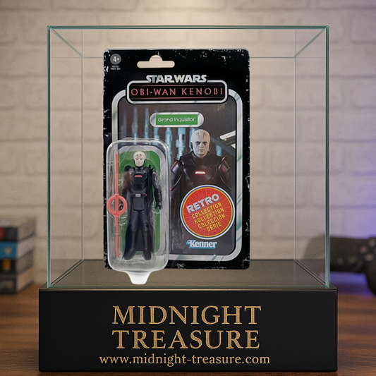 Figurine Star Wars – Grand Inquisiteur – Obi-Wan Kenobi – Retro Collection – 10 cm – Hasbro. Représentation fidèle du chasseur Jedi avec son sabre laser rouge rotatif. Une figurine rétro incontournable pour les fans du Côté Obscur.