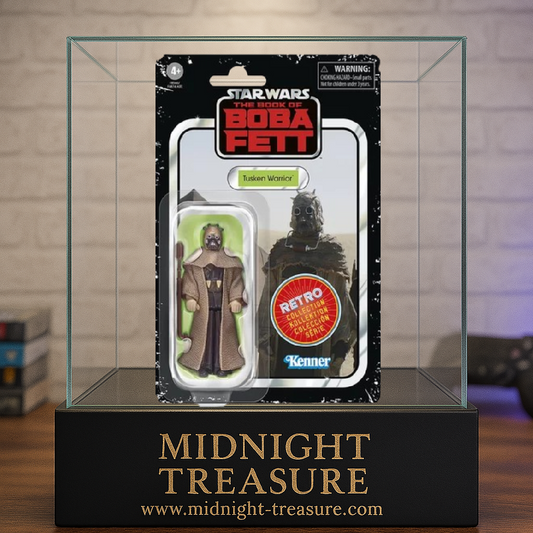 Figurine Star Wars The Book of Boba Fett – Tusken Warrior – Retro Collection – 9,5 cm – Hasbro. Guerrier Tusken avec tenue traditionnelle et gaderffii stick, au style vintage Kenner. Une figurine rétro parfaite pour les fans de Star Wars.