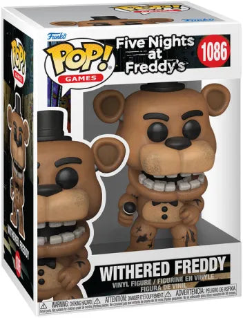 Funko Pop! Five Nights at Freddy’s – Withered Freddy (N°1086). Animatronique Freddy endommagé avec micro, fidèle à son apparence dans FNaF 2.
