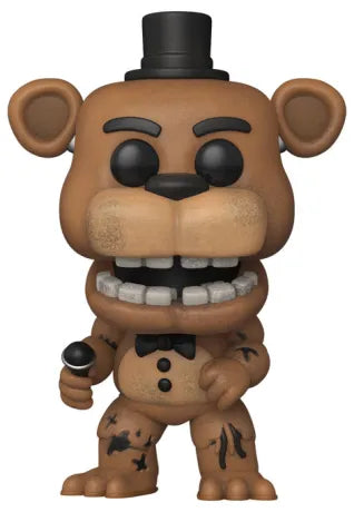 Funko Pop! Five Nights at Freddy’s – Withered Freddy (N°1086). Animatronique Freddy endommagé avec micro, fidèle à son apparence dans FNaF 2.