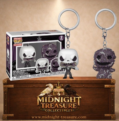 Funko Pocket Pop! Keychain Jack Skellington & Oogie Boogie 2-Pack de The Nightmare Before Christmas.