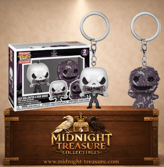 Funko Pocket Pop! Keychain Jack Skellington & Oogie Boogie 2-Pack de The Nightmare Before Christmas.