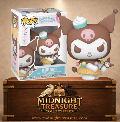 Funko Pop! Hello Kitty and Friends N°101 – Kuromi with Ice Cream (Kuromi avec une glace), inspirée de l'univers Sanrio.