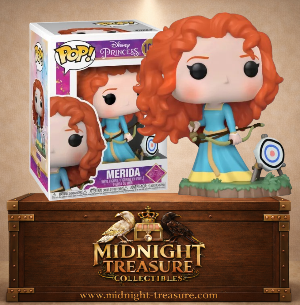 Funko Pop! Disney Princess N°1022 – Merida avec son arc et une cible de tir, inspirée de Brave (Rebelle).