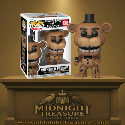 Funko Pop! Five Nights at Freddyâs â Withered Freddy (N°1086). Animatronique Freddy endommagĂ© avec micro, fidĂšle Ă son apparence dans FNaF 2.