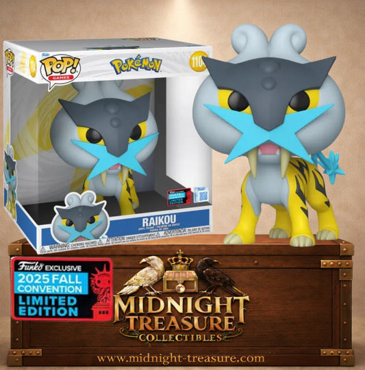 Funko Pop! Games N°1104 – Raikou – Pokémon. Figurine Raikou Pokémon légendaire de type Électrik.