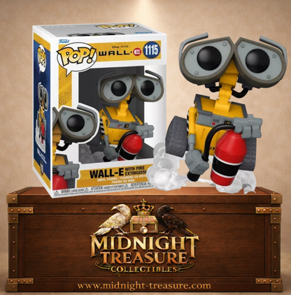 Funko Pop! Disney Pixar N°1115 – WALL·E avec extincteur en propulsion spatiale, effet fumée translucide.