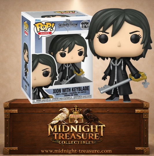 Funko Pop! Kingdom Hearts N°1121 – Xion avec Keyblade portant le manteau noir de l’Organisation XIII.
