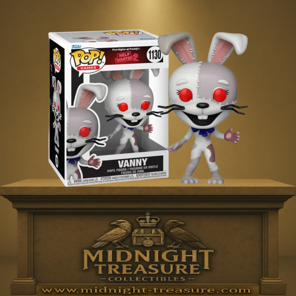 Funko Pop! Five Nights at Freddy’s Help Wanted 2 – Vanny (N°1130). Figurine horrifique représentant Vanny en costume de lapin cousu, yeux rouges et design inquiétant.