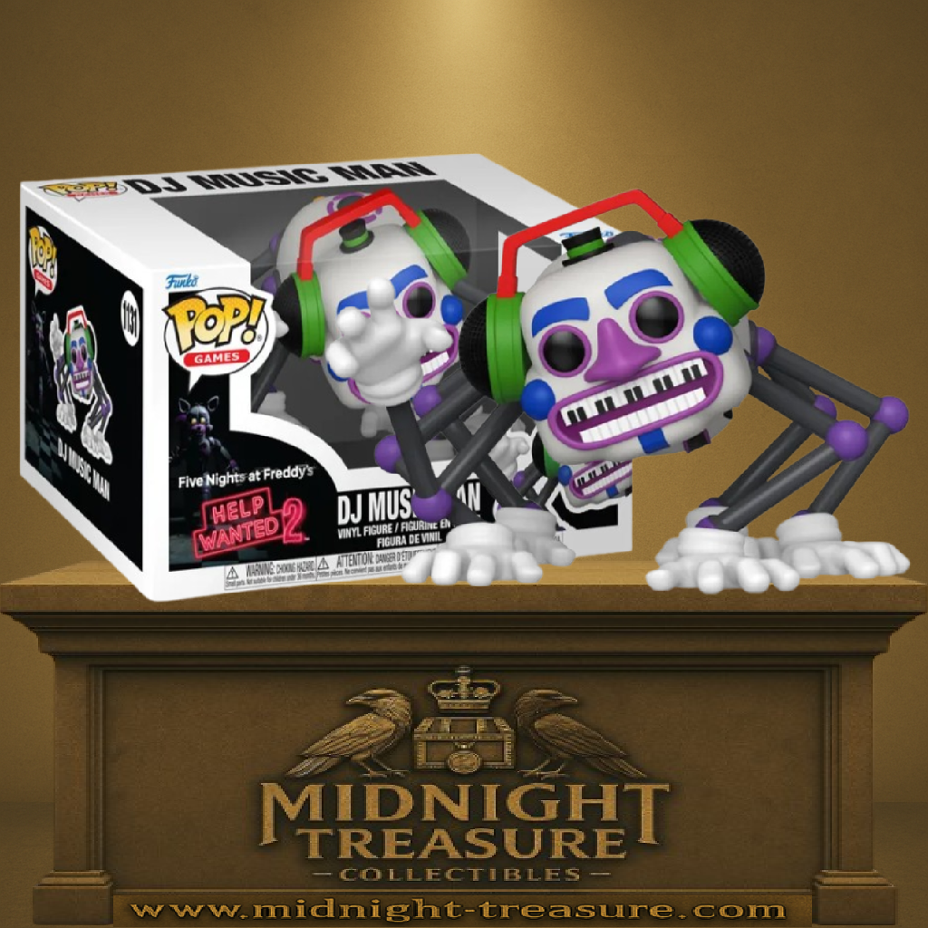Funko Pop! Five Nights at Freddy’s Help Wanted 2 – DJ Music Man (N°1131). Figurine représentant DJ Music Man dans sa forme arachnéenne mécanique, fidèle au jeu FNAF.