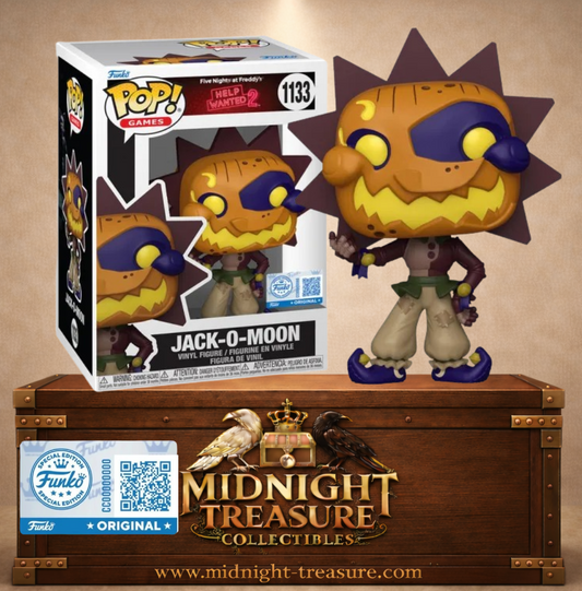 Funko Pop! Games N°1133 – Jack-O-Moon de Five Nights at Freddy’s Help Wanted 2, animatronique Halloween au visage de citrouille, édition Exclusive.