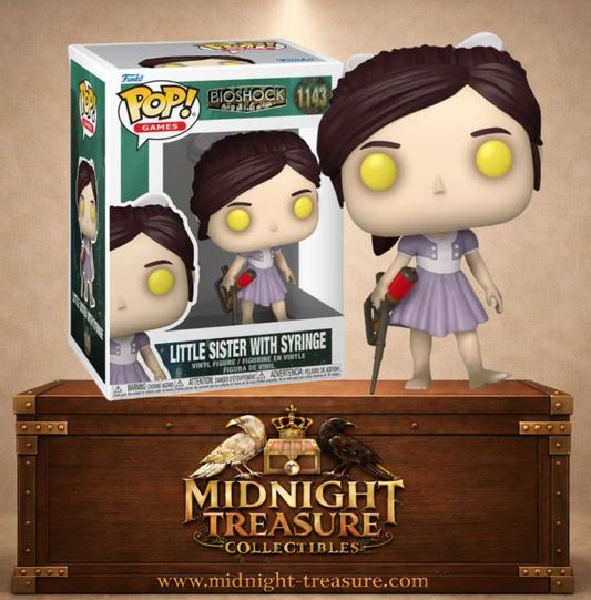 Funko Pop! Games N°1143 – Petite Sœur avec seringue – BioShock. Figurine avec yeux lumineux et seringue ADAM.