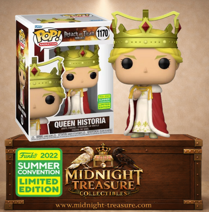 Funko Pop! Animation N°1170 – Queen Historia (Reine Historia) portant sa tenue de couronnement, édition SDCC Summer Convention 2022, inspirée de L'Attaque des Titans.