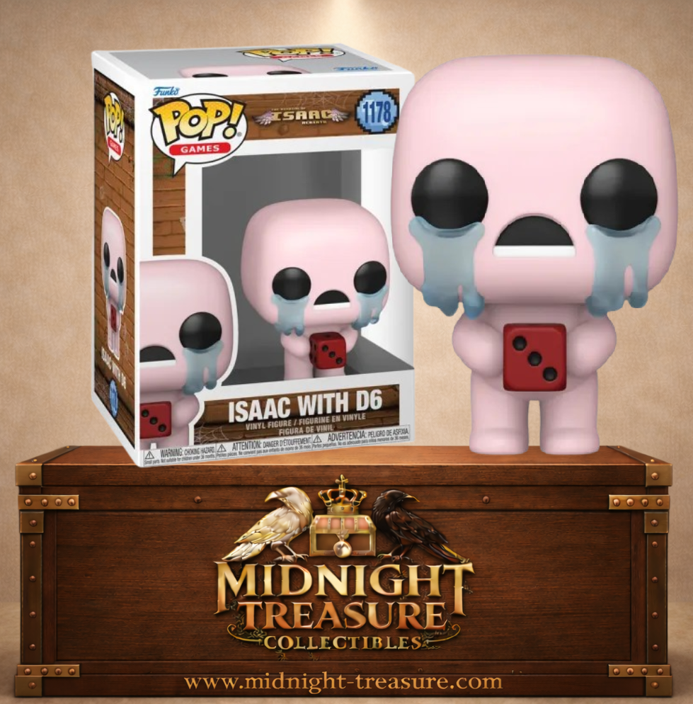 Funko Pop! Games N°1178 – Isaac avec D6 – The Binding of Isaac. Figurine avec larmes et dé rouge.