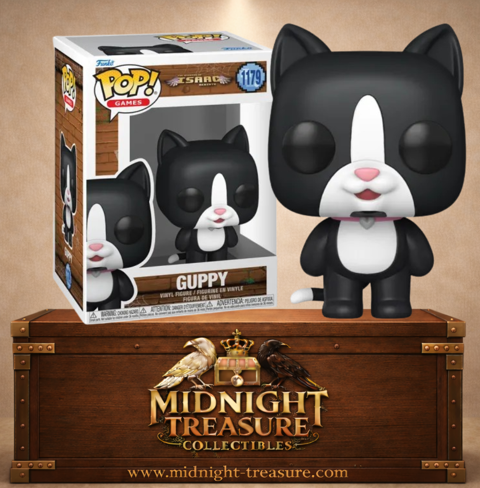 Funko Pop! Games N°1179 – Guppy – The Binding of Isaac. Figurine chat noir et blanc liée à la transformation Guppy.