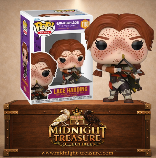 Funko Pop! Dragon Age The Veilguard N°1183 – Lace Harding avec arbalète et armure détaillée. Une figurine fidèle parfaite pour les fans de Dragon Age.