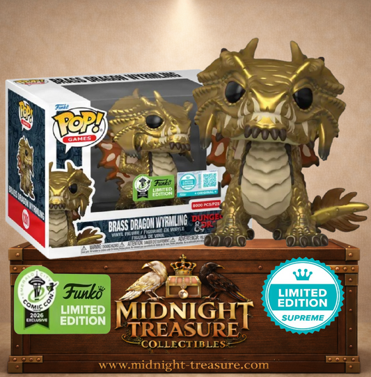 Funko Pop! Games N°1201 – Brass Dragon Wyrmling – Dungeons & Dragons. Figurine dorée édition limitée 8000 exemplaires.