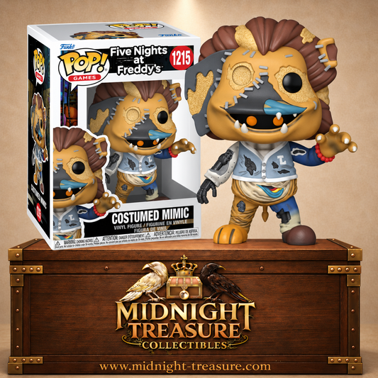 Funko Pop! Games N°1215 – Costumed Mimic portant le costume du Lion Mascot avec endosquelette visible inspiré de Five Nights at Freddy's Secret of the Mimic.