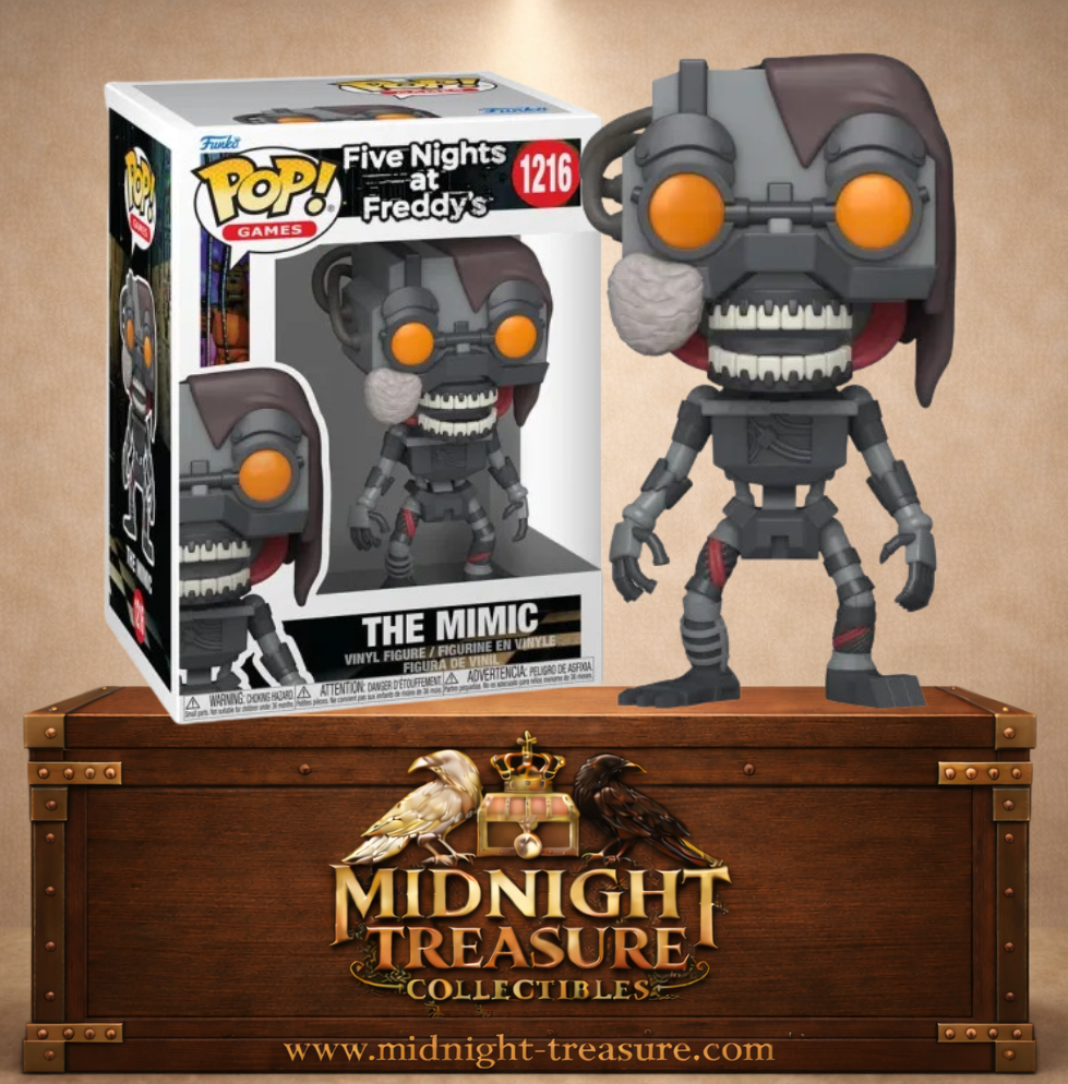 Funko Pop! Five Nights at Freddy’s N°1216 – The Mimic, endosquelette robotique aux yeux orange lumineux capable d’imiter les comportements et les voix humaines.