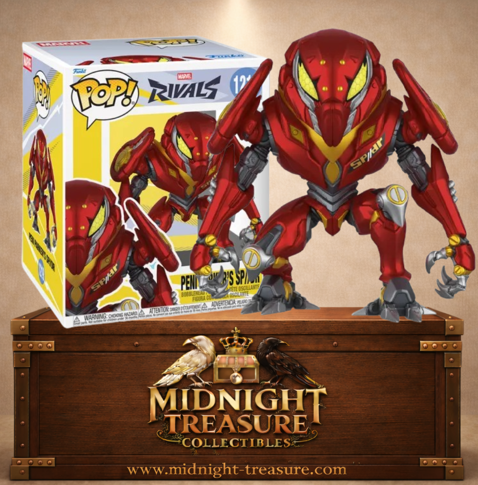 Funko Pop! Marvel N°1219 – Peni Parker's SP//dr, gigantesque armure biomécanique rouge et or inspirée de Marvel Rivals.