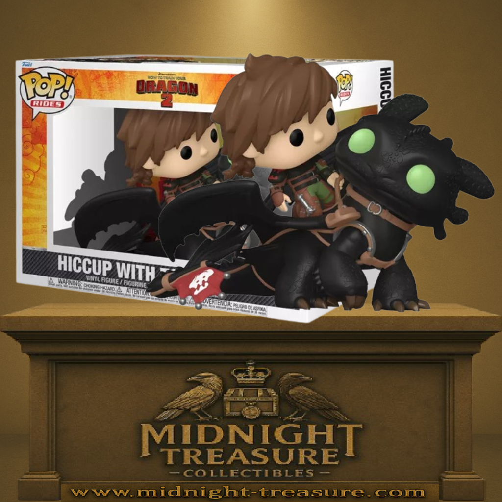 Funko Pop! How to Train Your Dragon 2 (Dragons 2) – Hiccup with Toothless (N°123). Harold chevauche Krokmou avec harnais et armure détaillés.