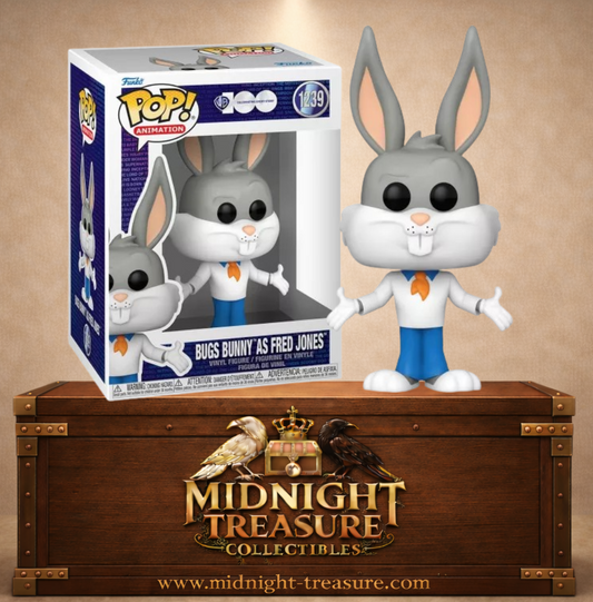 Funko Pop! Warner Bros. 100th Anniversary N°1239 – Bugs Bunny déguisé en Fred Jones de Scooby-Doo.