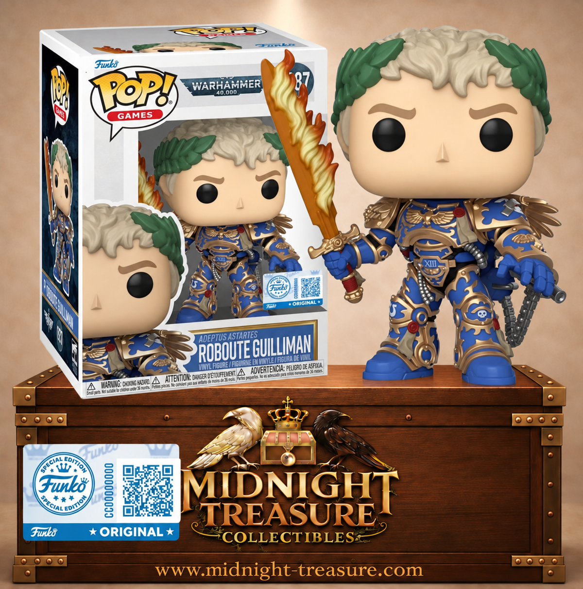 Funko Pop! Games N°1287 Roboute Guilliman avec l’Épée de l’Empereur enflammée – Warhammer 40,000