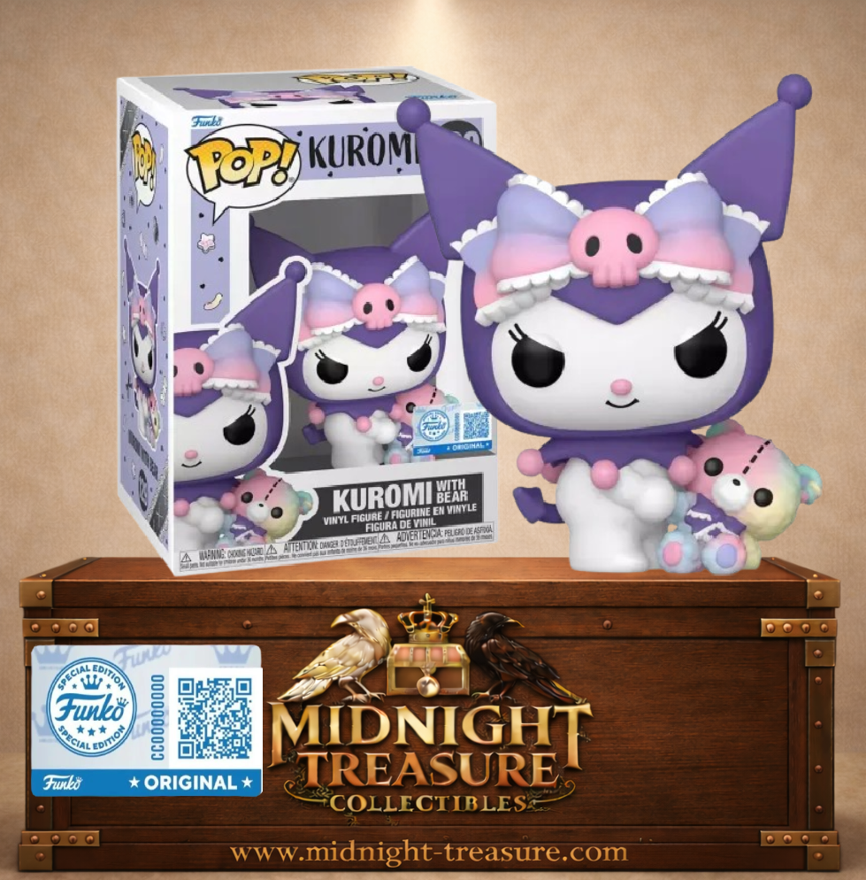 💜🧸 Funko Pop! N°129 – Kuromi with Bear (Kuromi avec ourson) – Special Edition – Hello Kitty and Friends – Sanrio 🧸💜