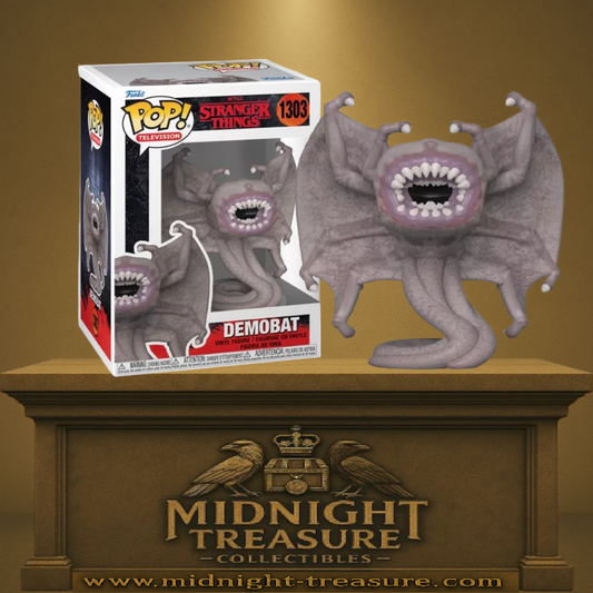 Funko Pop! Stranger Things – Demobat (N°1303). Créature volante de l’Upside Down avec ailes déployées et bouche circulaire remplie de dents.