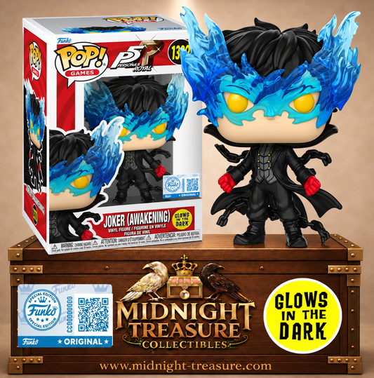 Funko Pop! Games N°1322 Joker Awakening entouré de flammes bleues Glow in the Dark – Persona 5 Royal