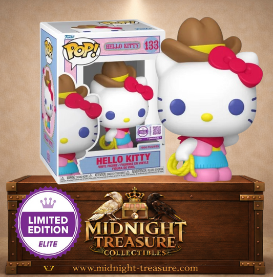 Funko Pop! Sanrio N°133 – Hello Kitty Cowboy édition Elite 7500 exemplaires.