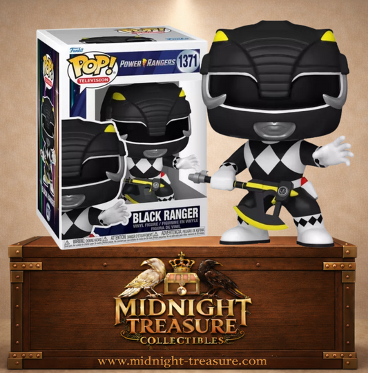 Funko Pop! Power Rangers N°1371 – Ranger Noir avec casque Mastodonte et Power Axe emblématique.