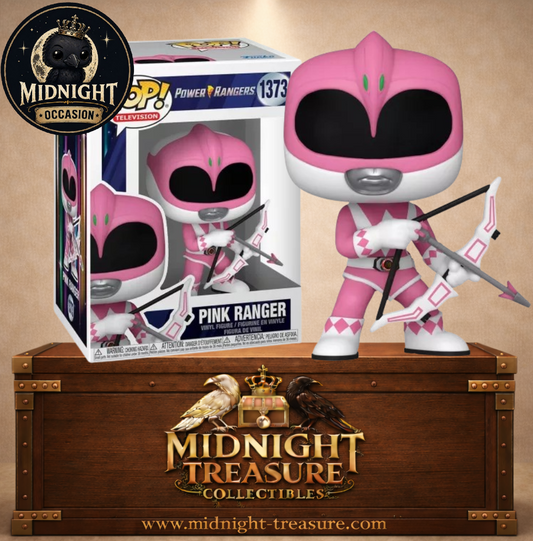 Funko Pop! Power Rangers N°1373 – Pink Ranger avec son arc emblématique dans sa tenue rose iconique des Mighty Morphin Power Rangers.