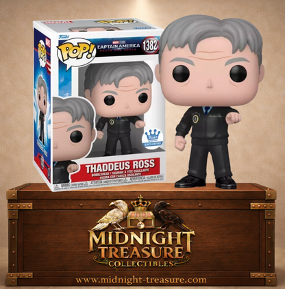 Funko Pop! Marvel N°1382 – Thaddeus Ross – Captain America Brave New World. Figurine Ross en tenue officielle sombre.
