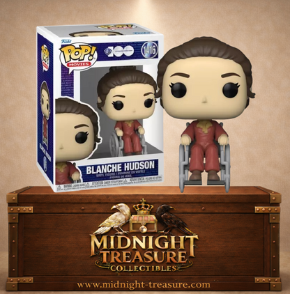 Funko Pop! Movies N°1416 Blanche Hudson en fauteuil roulant dans What Ever Happened to Baby Jane, Warner Bros. 100th Anniversary.