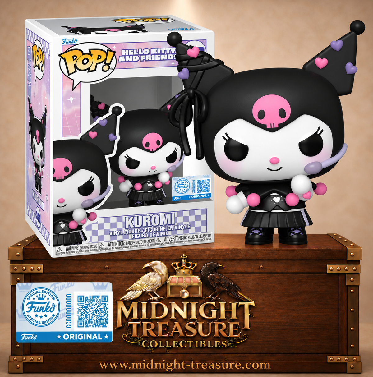 Funko Pop! Animation N°143 Kuromi en tenue K-Pop avec micro-casque – Hello Kitty and Friends